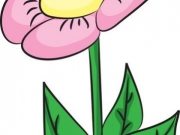Nice cartoon flower. Vector illustration.